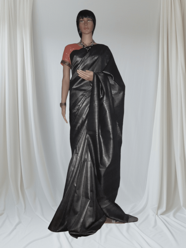 Pure Desi Tussar Silk Plan saree With blouse Piece
