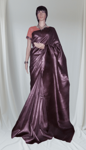 Pure Desi Tussar Silk Plan saree With blouse Piece