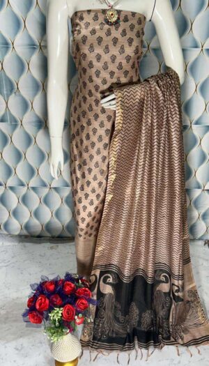 Unstiched Khadi Silk Women's wear Salwar Suit Materials with Dupatta Piece.