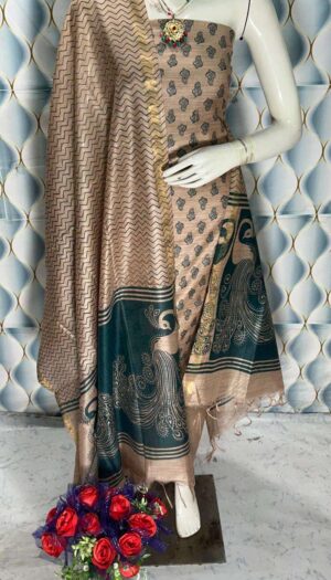 Unstiched Khadi Silk Women's wear Salwar Suit Materials with Dupatta Piece.