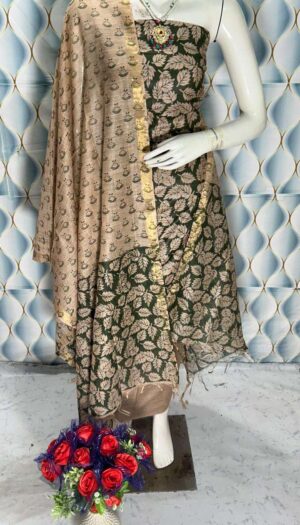 Unstiched Khadi Silk Women's wear Salwar Suit Materials with Dupatta Piece.