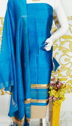 Raw Silk Salwar Set with Matching Dupatta (Unstitched)