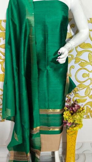 Raw Silk Salwar Set with Matching Dupatta (Unstitched)