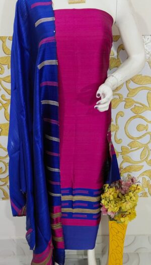 Raw Silk Salwar Set with Matching Dupatta (Unstitched)